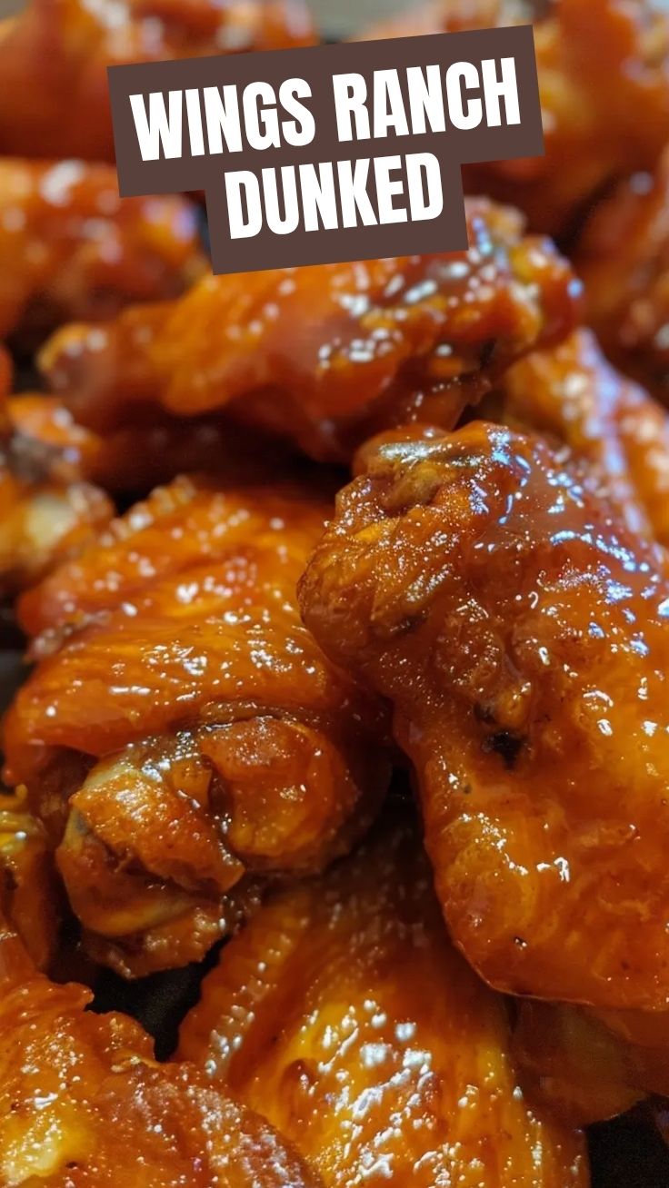 A close-up shot of several buffalo wings coated in a vibrant red sauce, ready to be served.