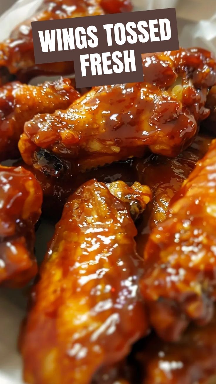 A platter of juicy BBQ chicken wings, perfectly grilled and sauced.