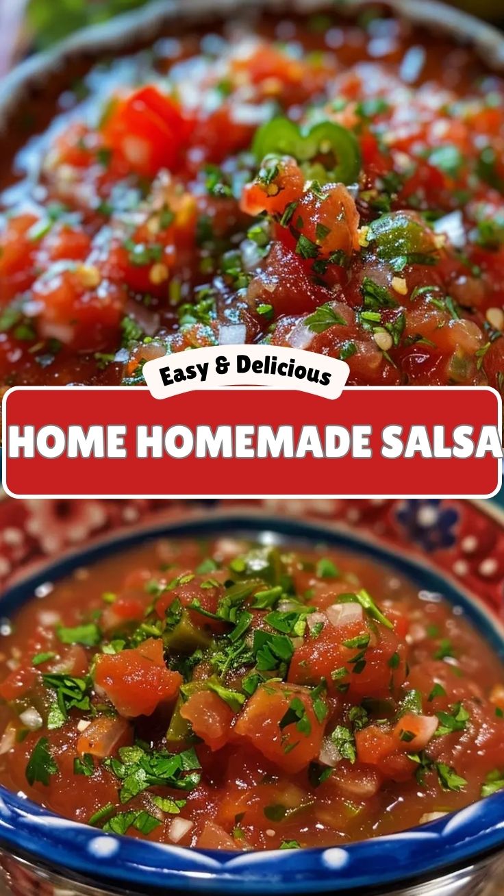 Homemade salsa made with fresh tomatoes ready to serve