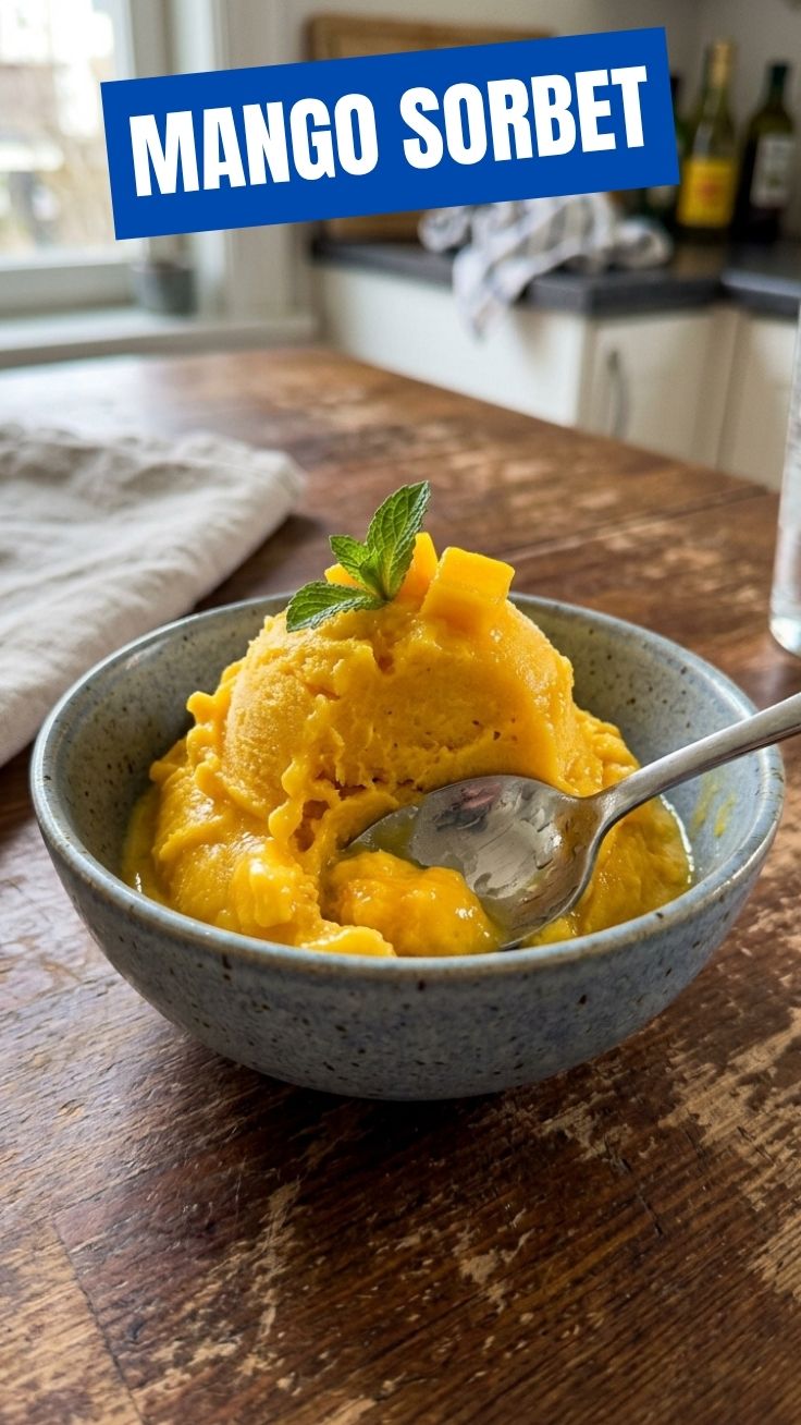 Mango sorbet easy 3-ingredient