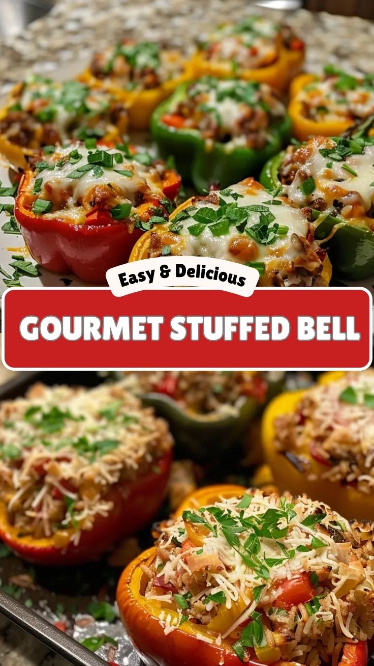 Delicious stuffed bell peppers, perfectly cooked and presented.