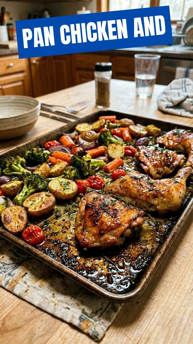 Sheet Pan Chicken and Vegetables ready to serve