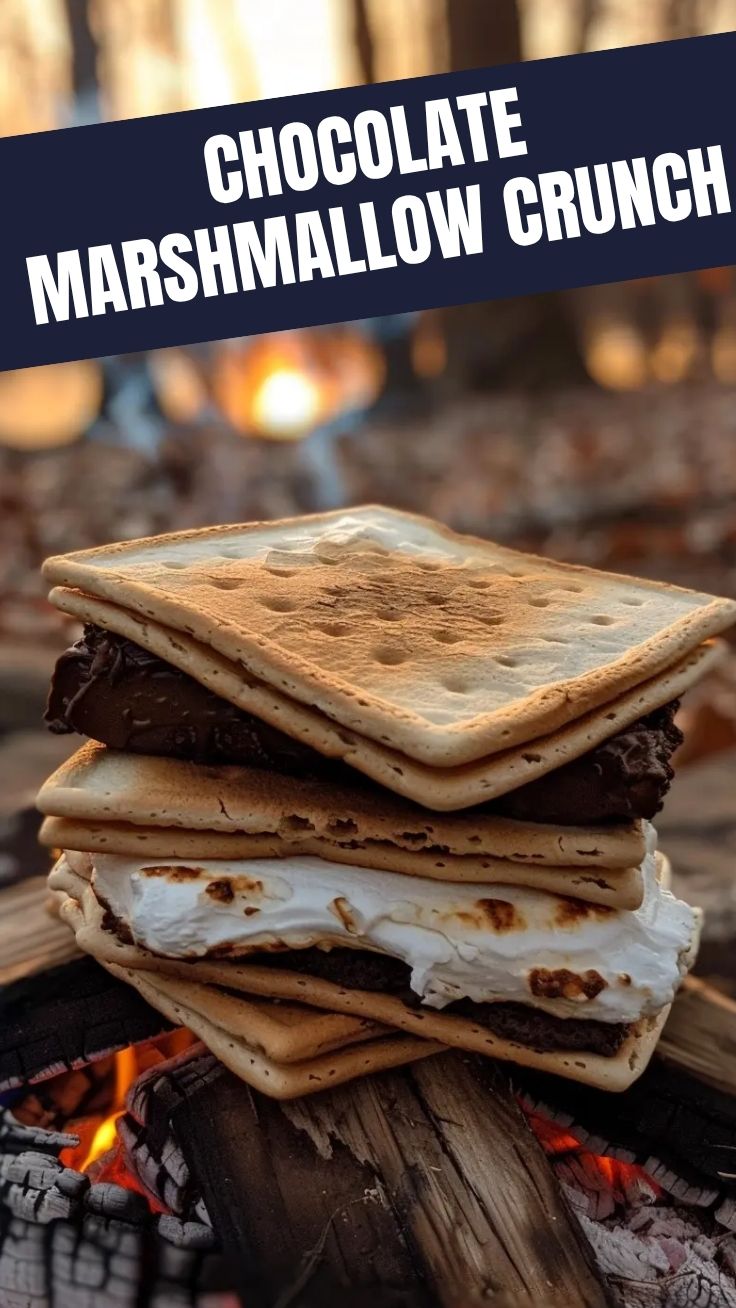 A perfect S'mores marshmallow being toasted over an orange campfire