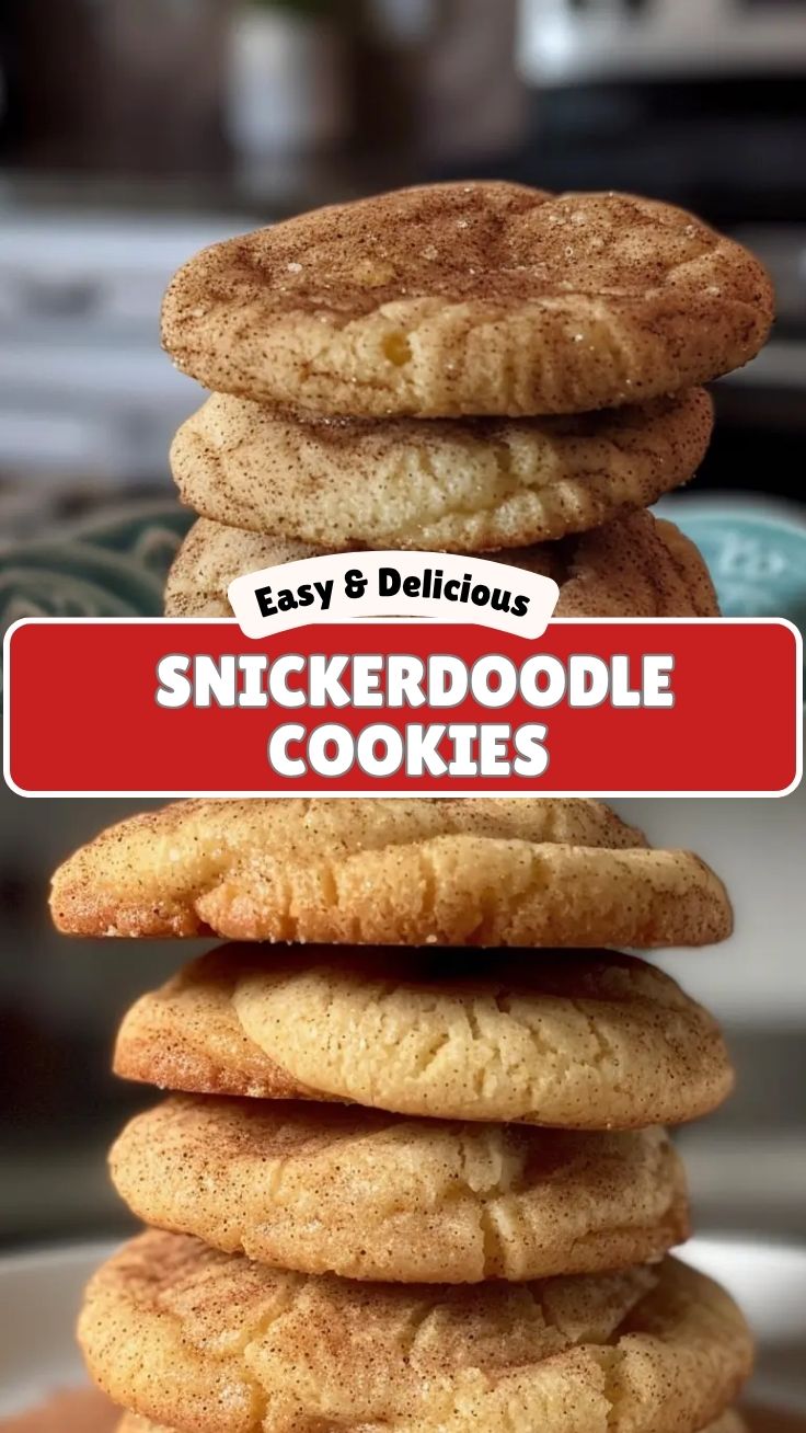 A plate of freshly baked snickerdoodle cookies, warm and crinkled with cinnamon sugar.