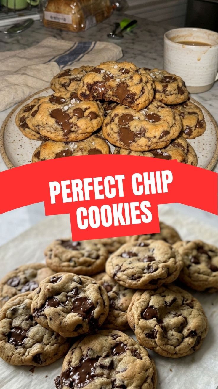 Freshly baked chocolate chip cookies cooling on a wire rack