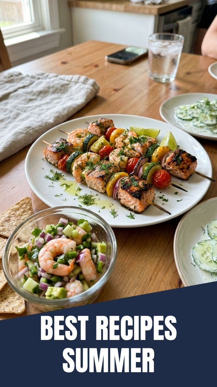 A vibrant selection of low calorie seafood recipes perfect for summer dining.