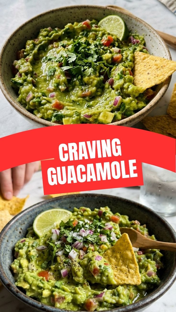 A vibrant bowl of fresh guacamole with chunky avocado and spices.