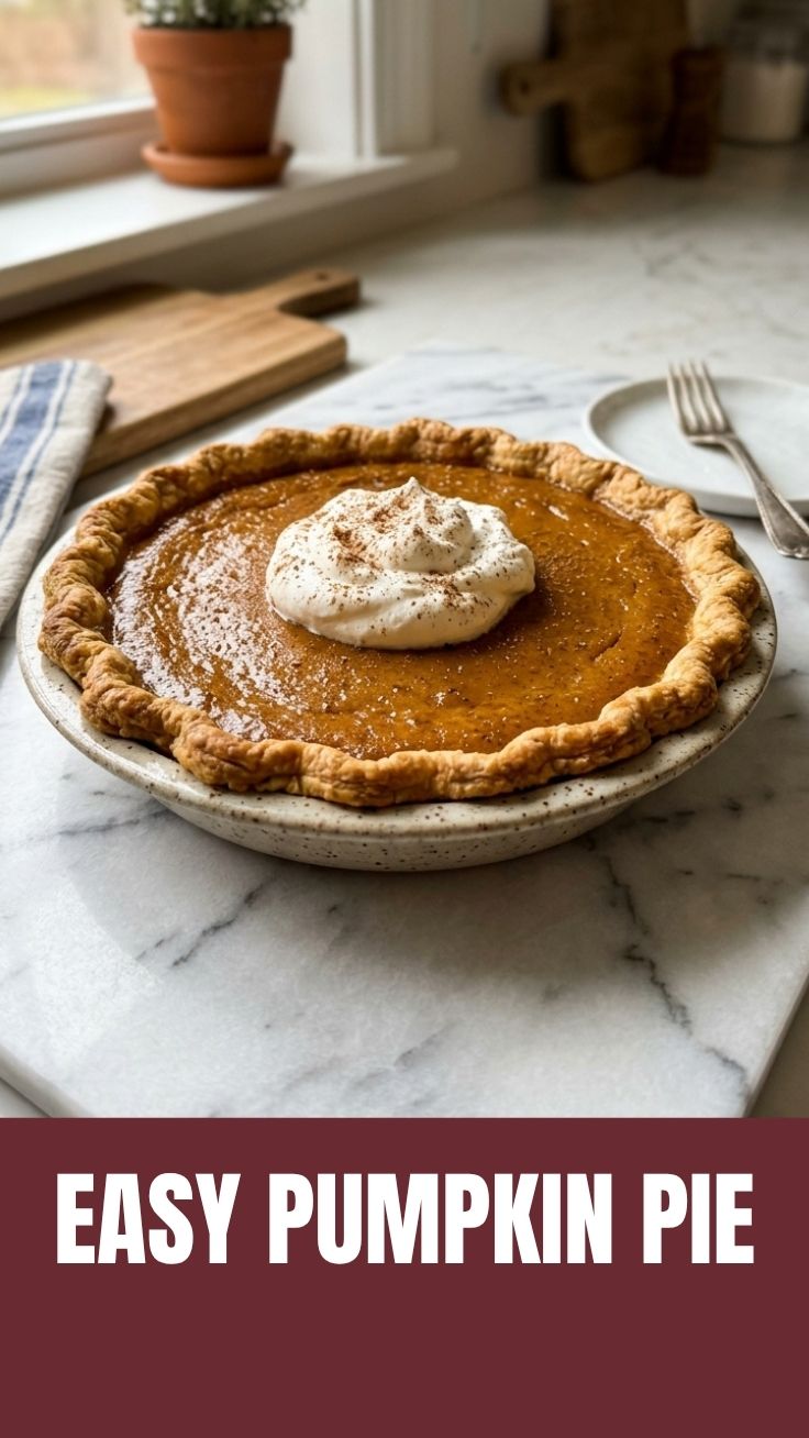 Golden brown pumpkin pie on a cooling rack