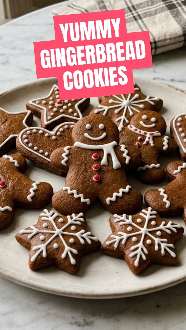 Freshly baked gingerbread cookies cooling on a wire rack