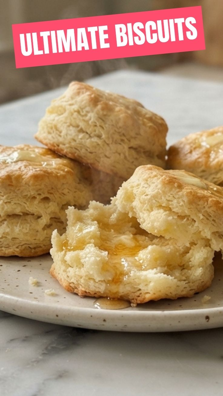 Freshly baked stacked biscuits