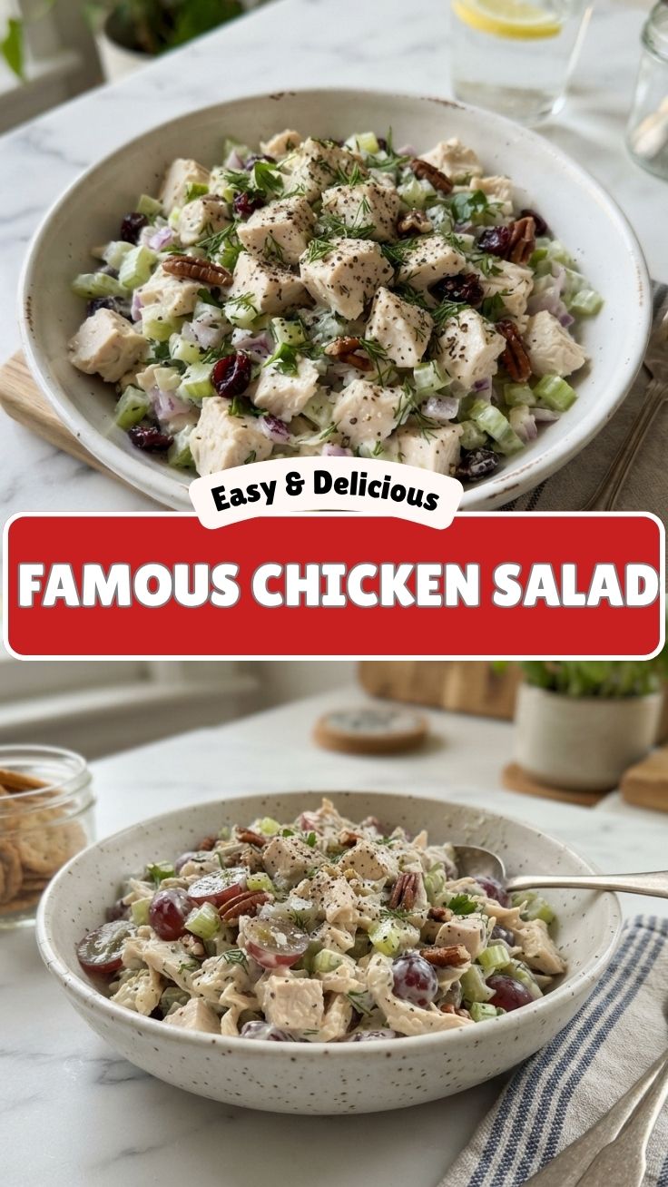 Chicken salad bowl with fresh ingredients