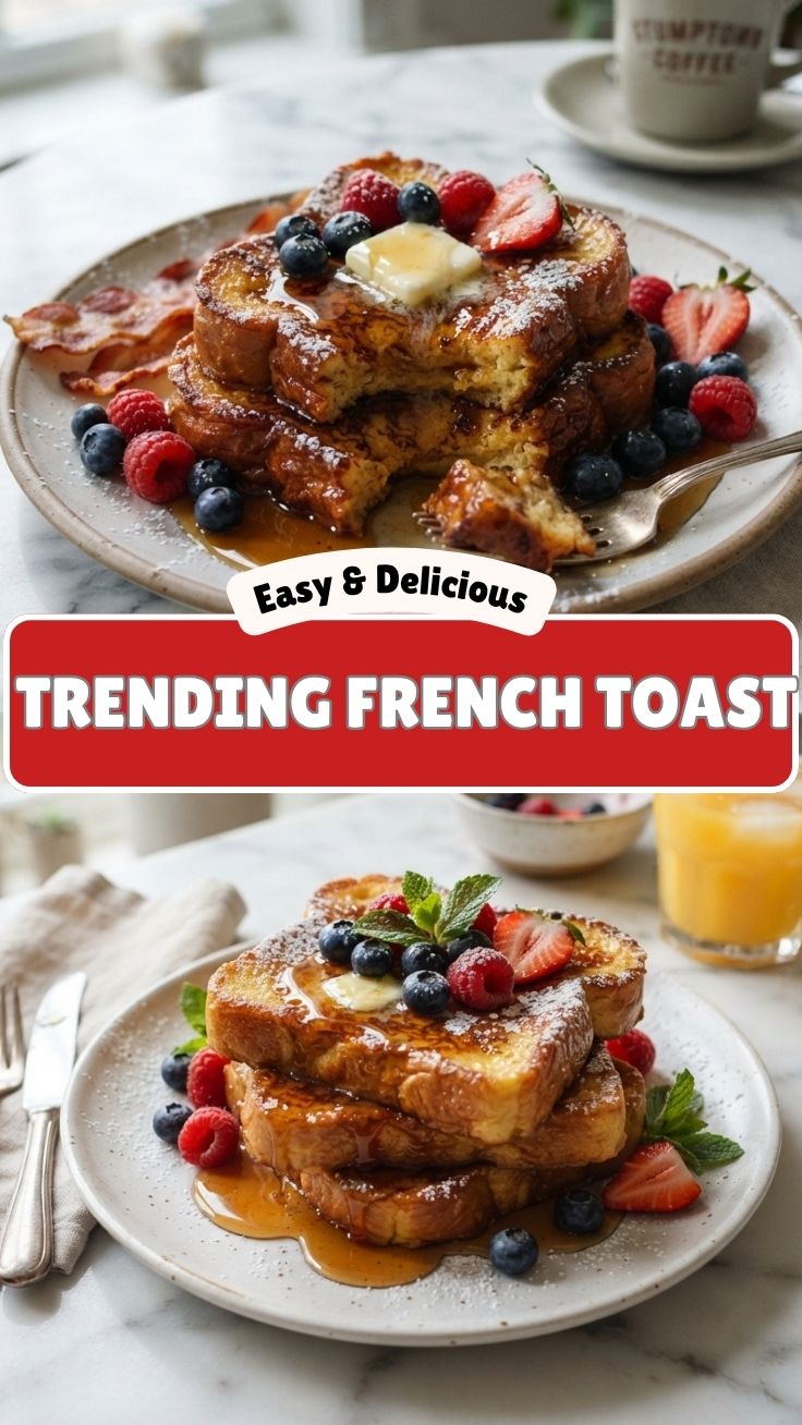 Perfect golden French Toast with syrup
