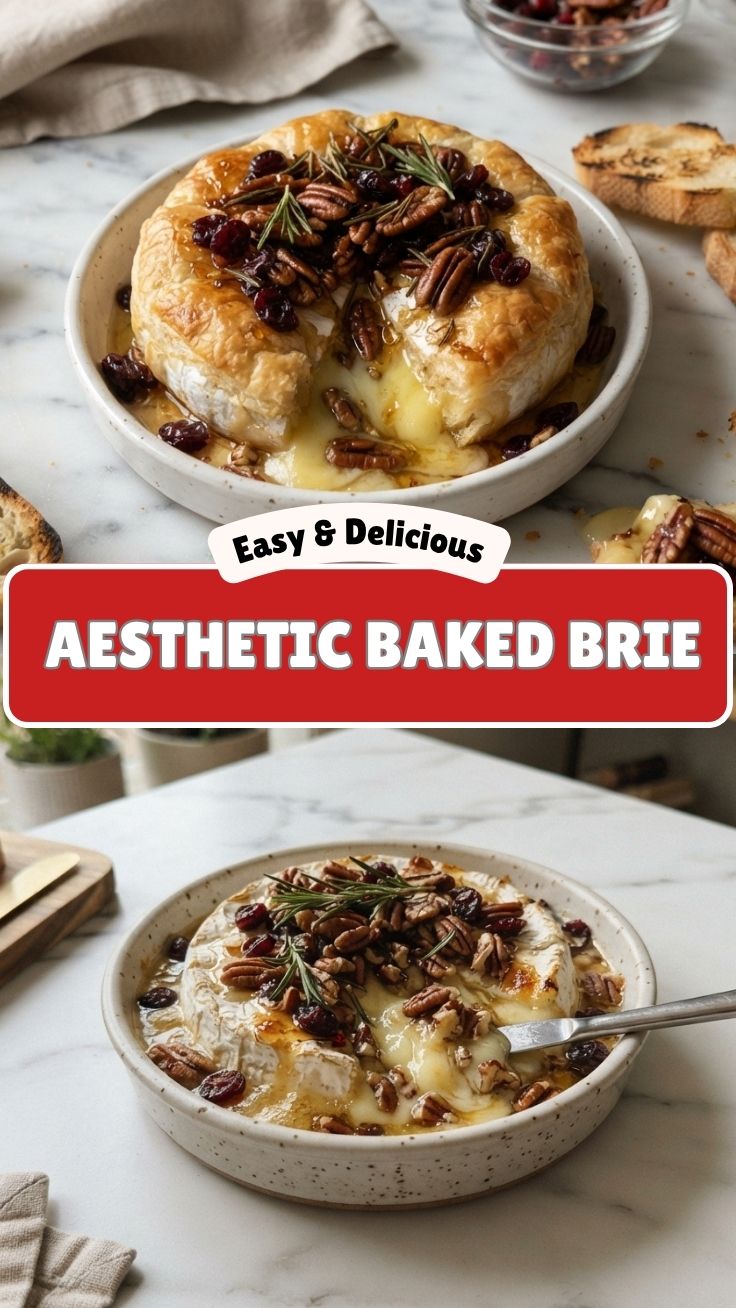 A wheel of warm, melted baked brie, perfect for an appetizer